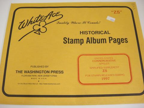 White Ace 1997 Commemorative Singles Simplified Stamp Supplement United States ZS