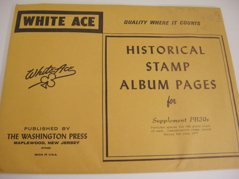 White Ace 1977 Commemorative Plate Blocks Simplified Supplement United States PB-29s