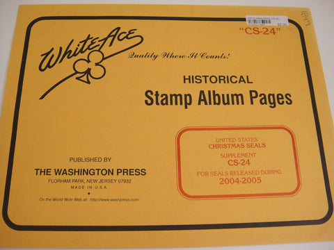 White Ace Christmas Seals Stamps Album Supplement United States 2004-2005 CS-24