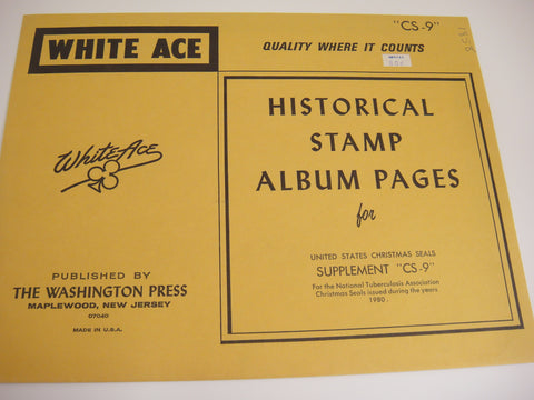 White Ace 1980 United States Christmas Seals Stamps Album Supplement CS-9