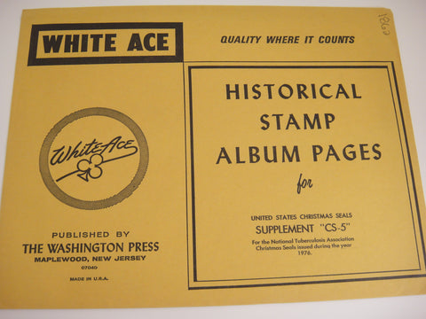 White Ace 1976 United States Christmas Seals Album Supplement CS-5