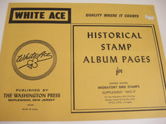 White Ace Migratory Bird Stamps Album Supplement United States 1972-1975 MIG-5