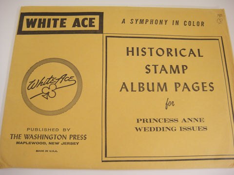 White Ace Princess Anne 1973 Wedding Issues Album Supplement Great Britain 1973