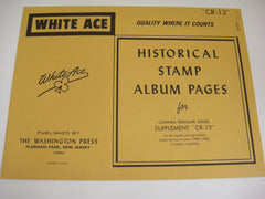 White Ace Canada 1980-1982 Regular Issues Stamp Album Supplement CR-13