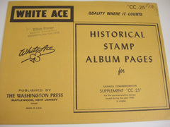 White Ace 1980 Canada Commemorative Singles Stamp Supplement CC-25