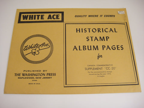White Ace 1975 Canada Commemorative Singles Stamp Supplement CC-20 NOS