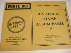 White Ace 1974 Canada Commemorative Singles Stamp Supplement CC-19 NOS
