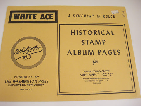 White Ace 1973 Canada Commemorative Singles Stamp Supplement CC-18 NOS