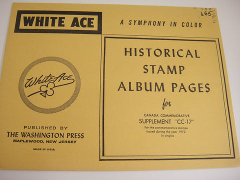 White Ace 1972 Canada Commemorative Singles Stamp Supplement CC-17 NOS