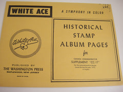 White Ace 1972 Canada Commemorative Singles Stamp Supplement CC-17 NOS