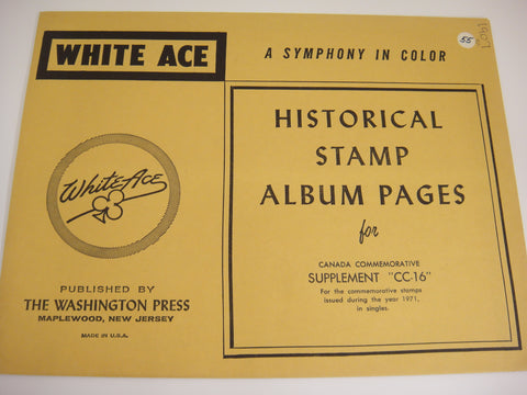 White Ace 1971 Canada Commemorative Singles Stamp Supplement CC-16 NOS