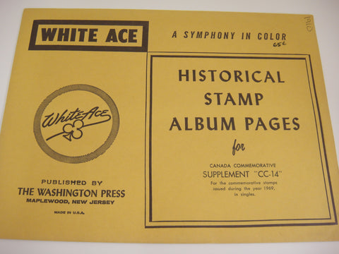 White Ace 1969 Canada Commemorative Singles Stamp Supplement CC-14