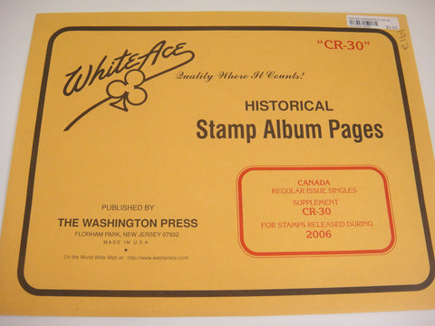 White Ace 2006 Canada Regular Issues Stamp Album Supplement CR-30