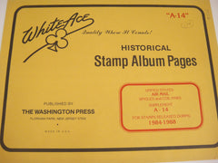 White Ace 1984-1988 United States Air Mail Singles Stamp & Coil Pairs Album Supplement A-14