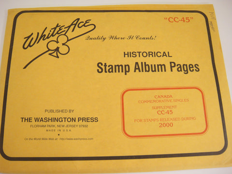 White Ace 2000 Canada Commemorative Singles Stamp Supplement CC-45