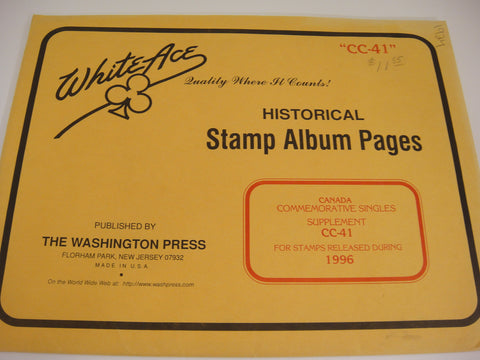 White Ace 1996 Canada Commemorative Singles Stamp Supplement CC-41
