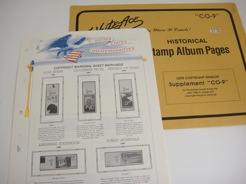 White Ace 1986 USPS Commemorative Copyright Singles Supplement COB-9