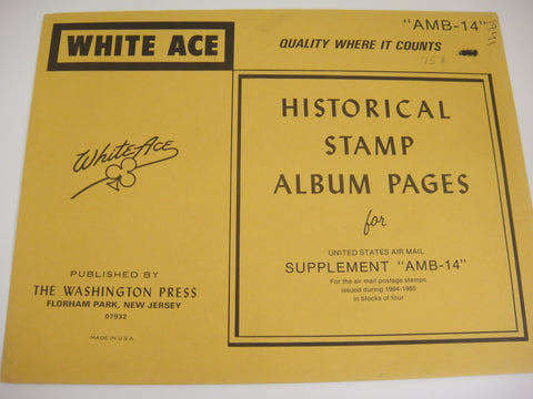 White Ace 1984-1985 Air Mail Blocks Album Supplement United States AMB-14