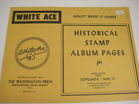 White Ace 1974-1976 United States Air Mail Blocks of Four Stamp Supplement AMB-10