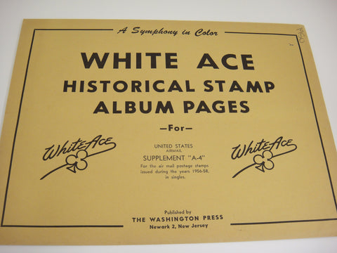 White Ace 1956-1958 Air Mail Singles Stamp Album Supplement United States A-4