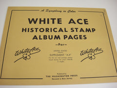 White Ace 1956-1958 Air Mail Singles Stamp Album Supplement United States A-4