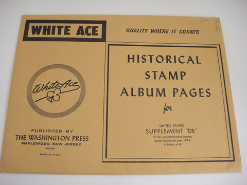 White Ace 1976 Commemorative Blocks Album Supplement United States DB