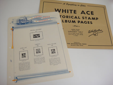 White Ace United States 1957-1958 Regular Issue Singles Stamp Supplement USR-02