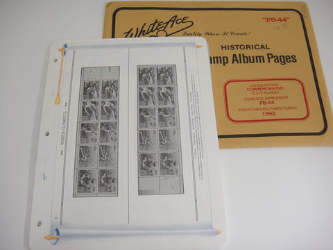 White Ace United States 1992 Commemorative Plate Blocks Complete Supplement PB-44 NOS