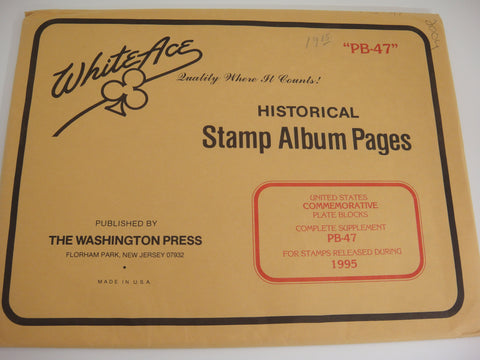 White Ace 1995 U.S. Commemorative Plate Blocks Complete Supplement PB-47 NOS