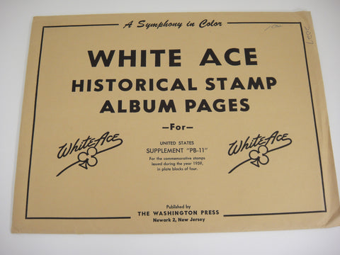White Ace 1959 United States Commemorative Plate Blocks Supplement PB-11