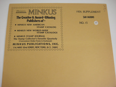 Minkus 1976 San Marino Stamp Album Supplement 15 NOS