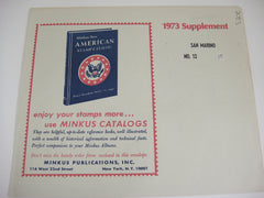 Minkus 1973 San Marino Stamp Album Supplement 12 NOS