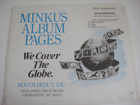 Minkus 1994 Scandinavia Stamp Album Supplement Vol. 1-5 NOS