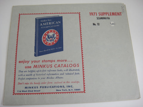 Minkus 1971 Scandinavia Stamp Album Supplement 12 NOS