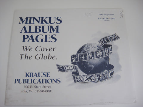 Minkus 1998 Switzerland Stamp Album Supplement MSW98 NOS