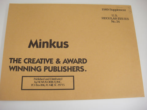 Minkus 1969 United States Regular Issues Stamp Album Supplement 34 MUSR89 NOS