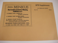Minkus 1979 United States Regular Issues Stamp Album Supplement 25 NOS