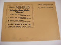 Minkus 1978 United States Regular Issues Stamp Album Supplement 24 NOS