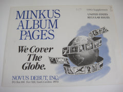 Minkus 1993 United States Regular Issues Stamp Album Supplement MUSR93