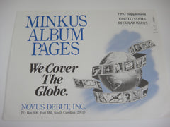 Minkus 1992 United States Regular Issues Stamp Album Supplement MUSR92 NOS