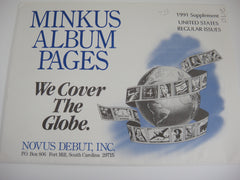 Minkus 1991 United States Regular Issues Stamp Album Supplement MUSR91