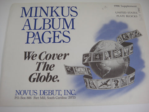 Minkus 1990 United States Plate Blocks Supplement NOS