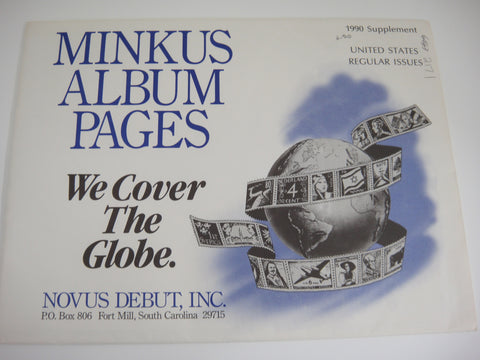 Minkus 1990 United States Regular Issues Stamp Album Supplement MUSR90