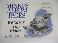 Minkus 1990 United States Regular Issues Stamp Album Supplement MUSR90