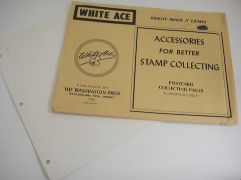 White Ace 15 Blank Postcard Collecting Pages European Size Great Britain