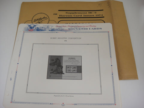 White Ace 1974 US Bureau Souvenir Card Issues Album Supplement BC-3