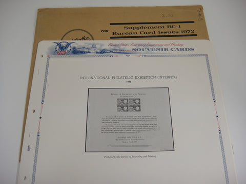 White Ace 1972 US Bureau Souvenir Card Issues Album Supplement BC-1