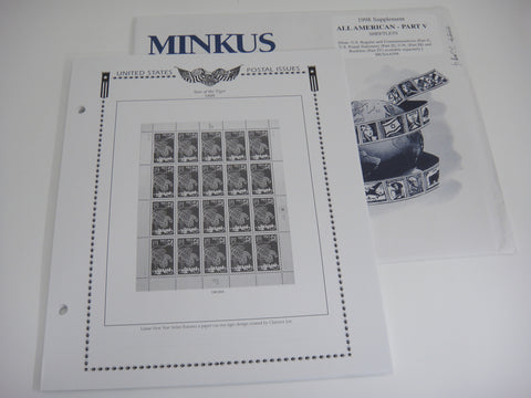 Minkus 1998 All American Part 5 US Sheetlets Supplement MAA598