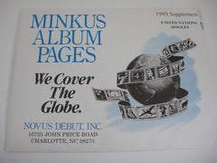 Minkus 1995 United Nations Stamp Singles Album Supplement NOS