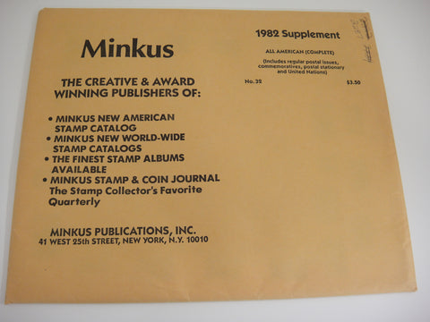Minkus 1982 All American Complete Stamp Supplement 32 United States